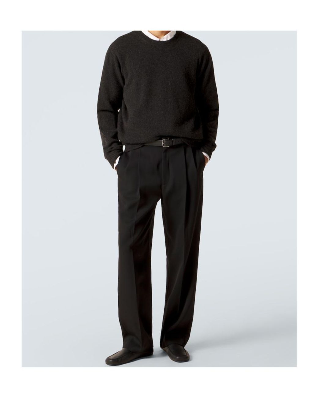 The Row Black Leo Leather Loafers for men
