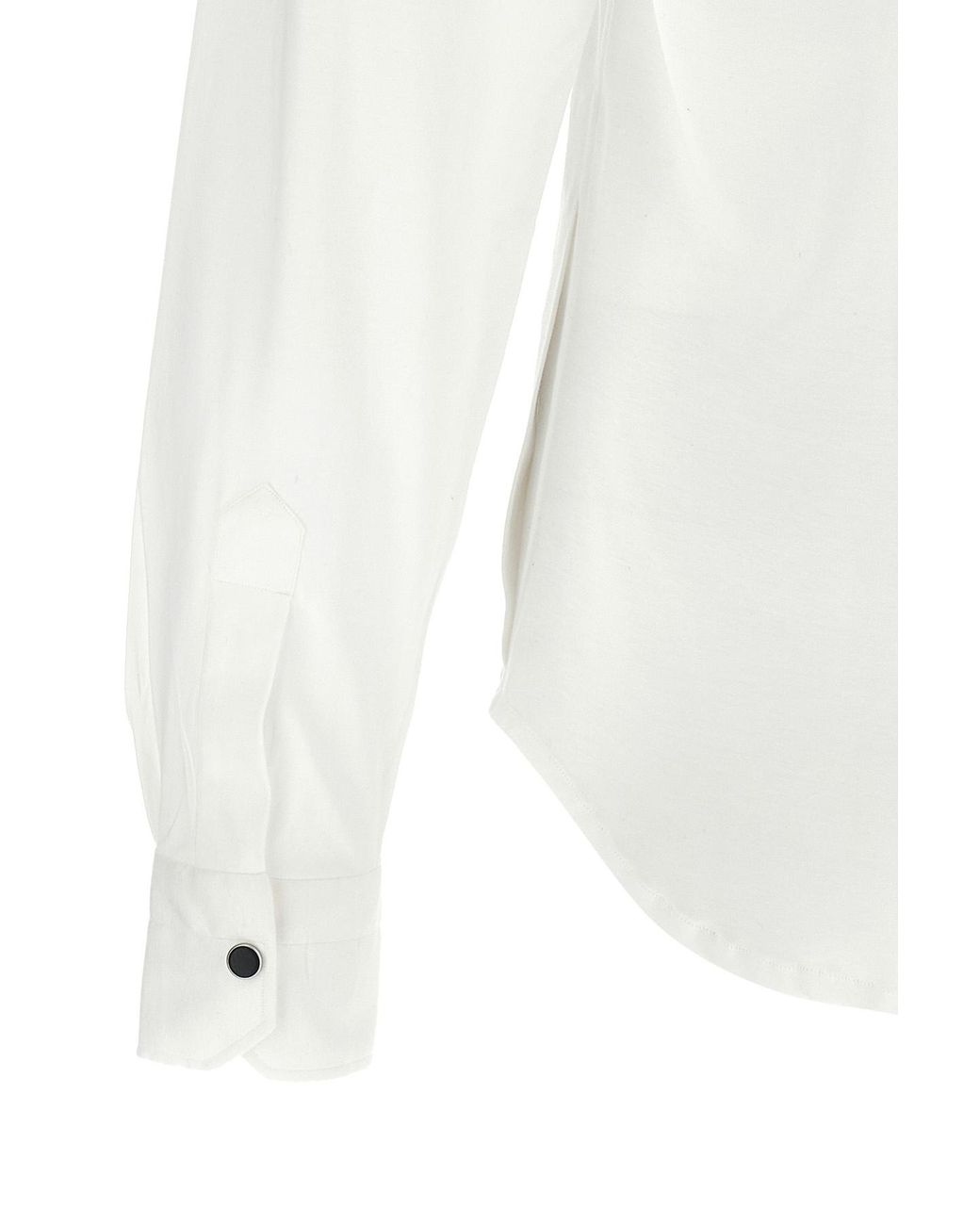 Kiton White Buba Snap-Front Shirt for men