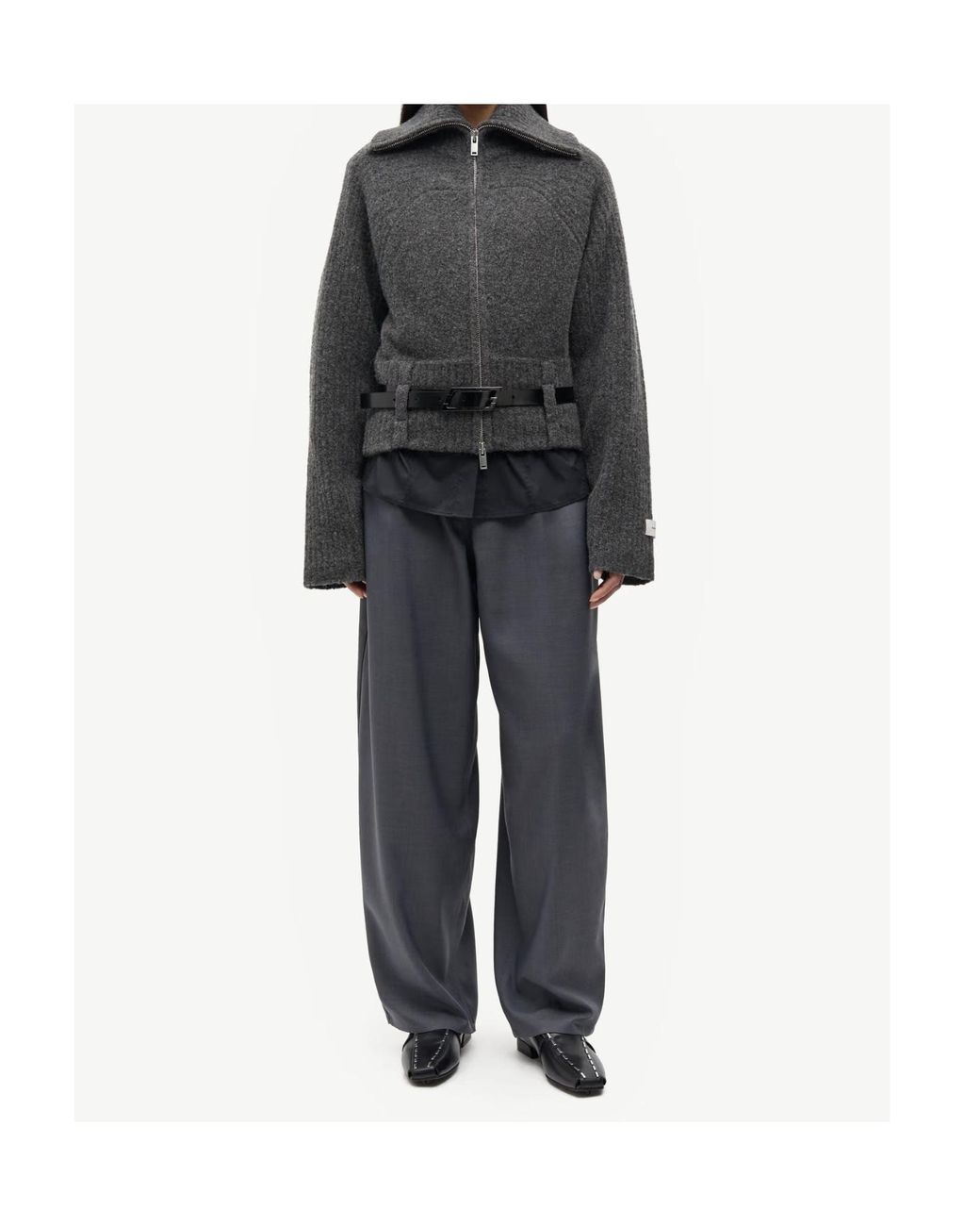 Samsøe & Samsøe Gray Samsøe Samsøe Samira Zip-Up Cardigan