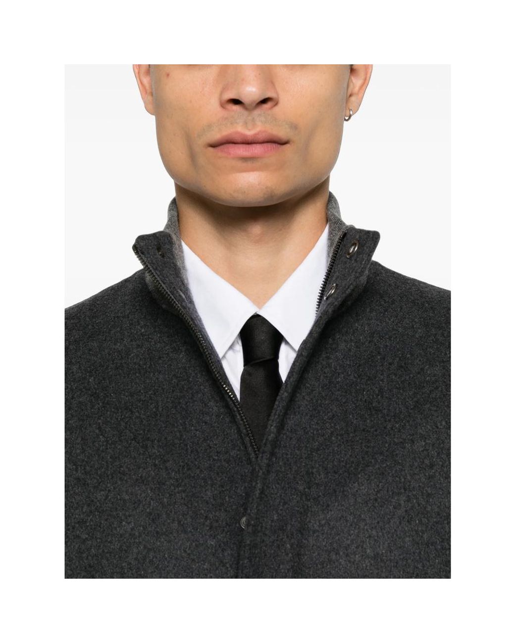 Brunello Cucinelli Gray High-Neck Jacket for men