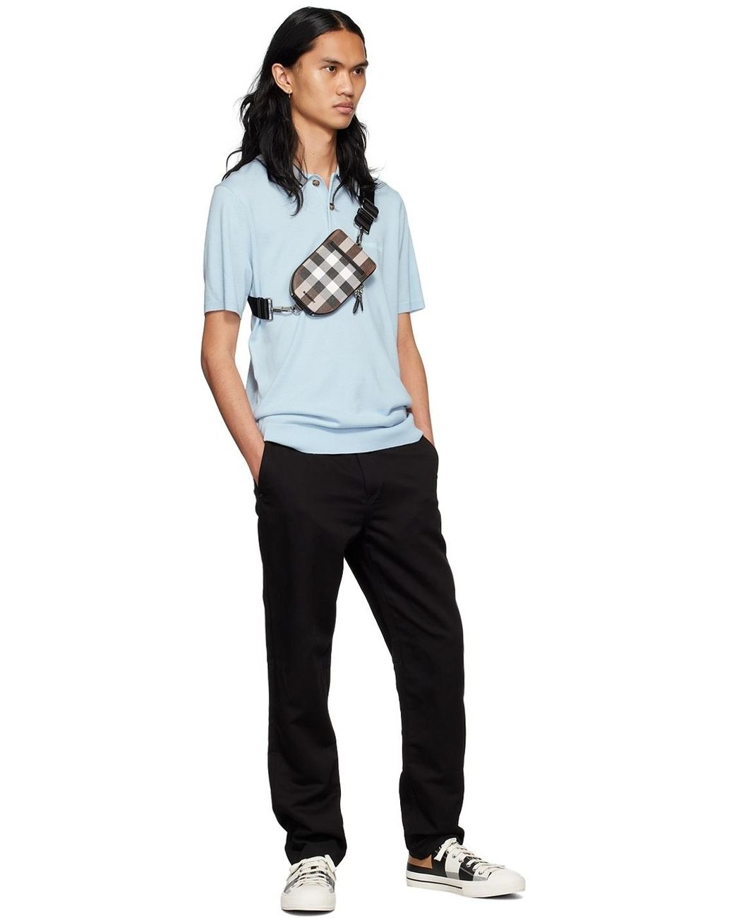 Burberry Black Button Detailed Straight Leg Trousers for men
