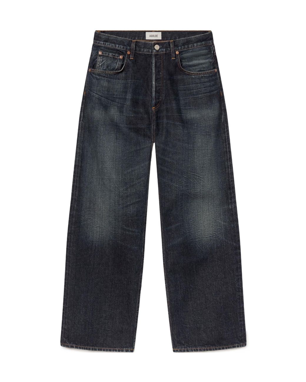 Agolde Blue Magnus Wide-Leg Straight Jeans for men