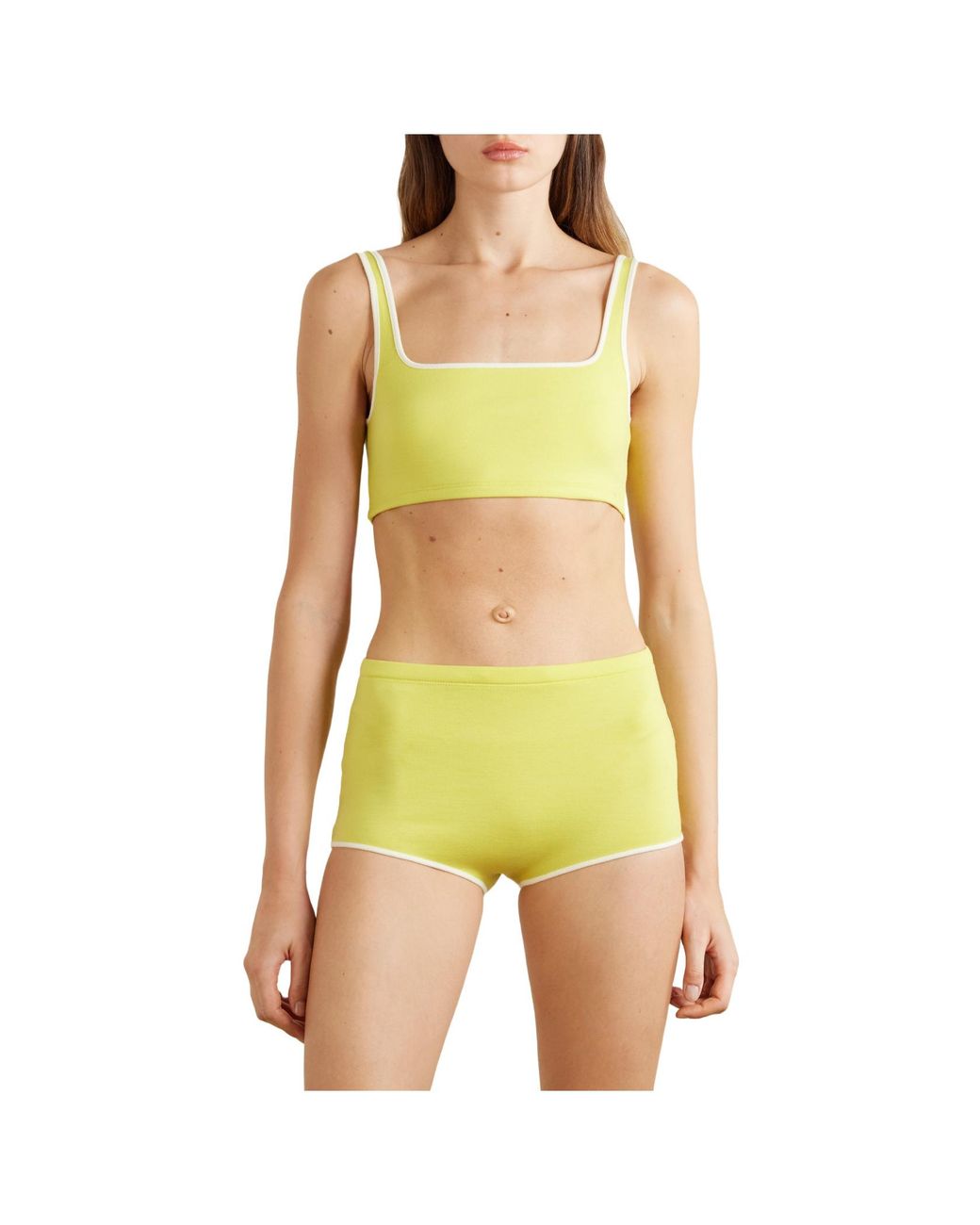 Auralee Yellow Wool-Blend Jersey Bikini