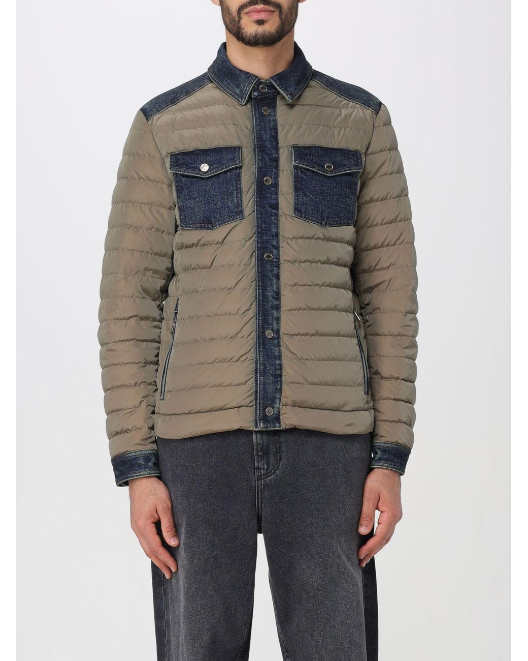 Moorer Blue Crespi-04Y Quilted Jacket for men