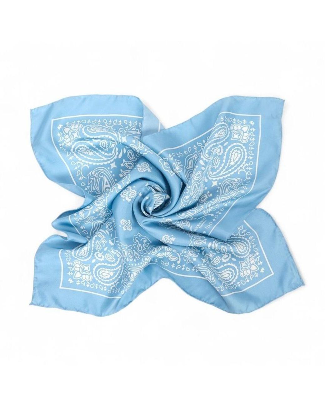Weekend by Maxmara Blue Patterned Silk Scarf