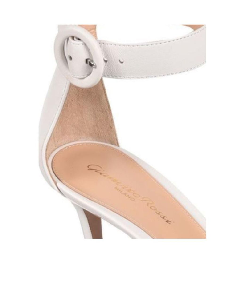 Gianvito Rossi White Portofino Ankle Buckled Sandals