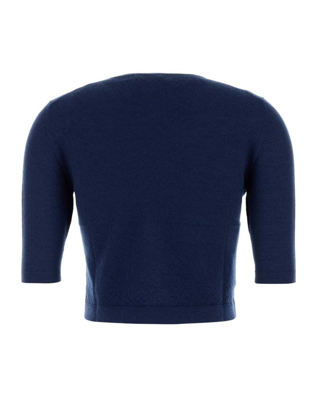 Prada Blue Cashmere Logo Sweater