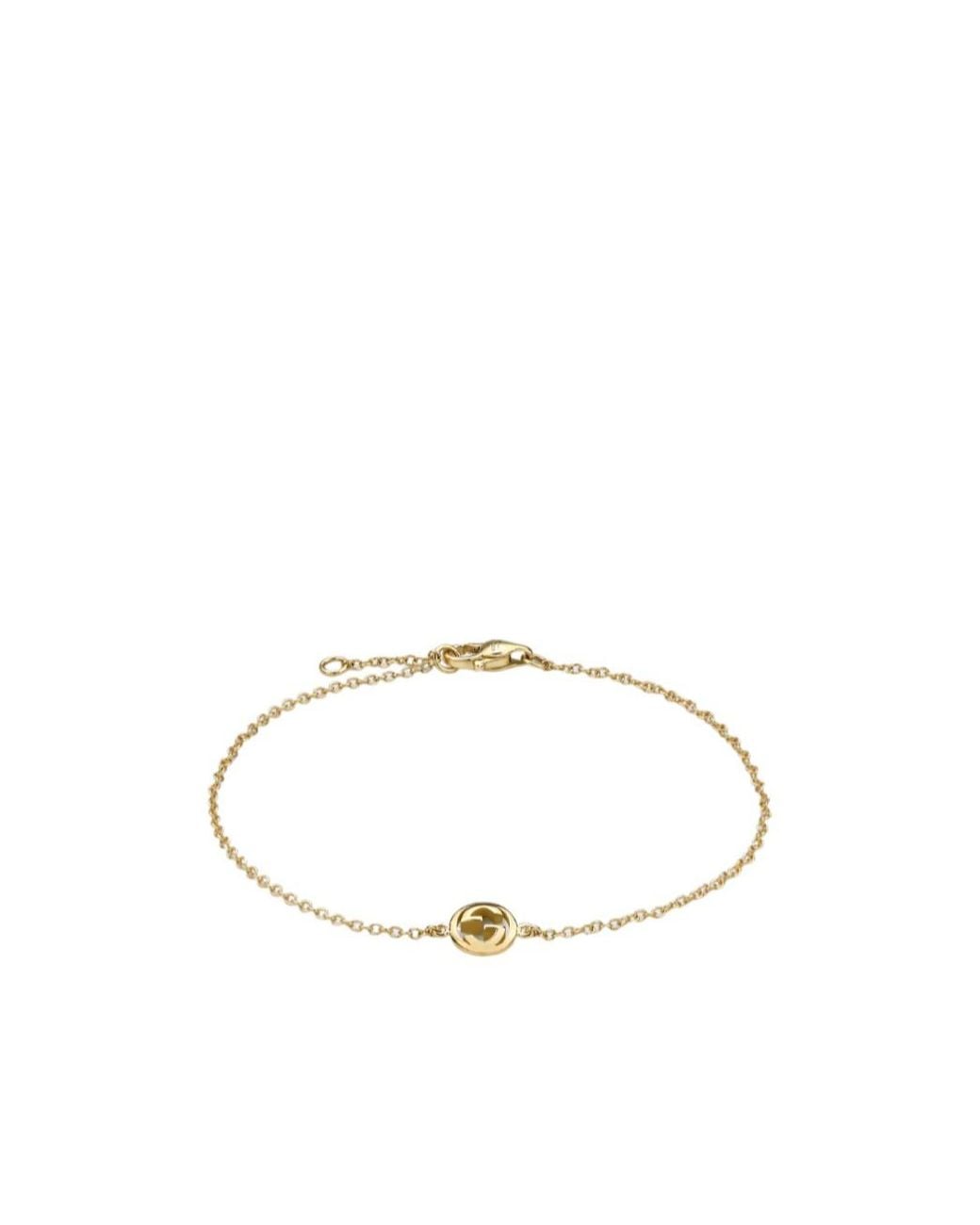 Gucci White Interlocking 18K Chain Bracelet