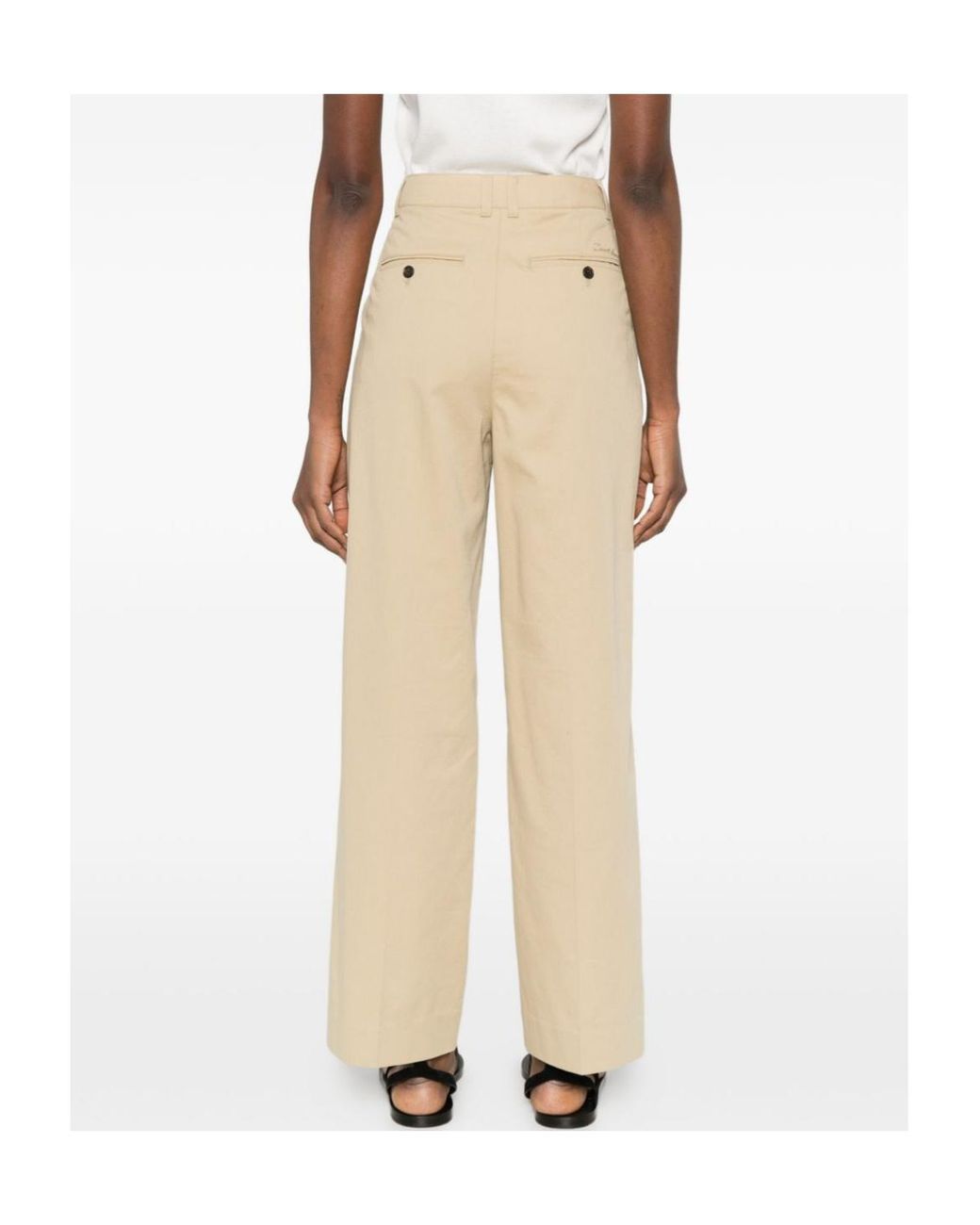 DUNST Natural Double Pleated Chino Pants