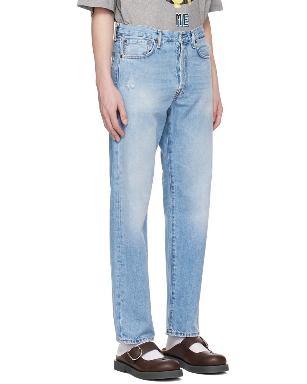 Acne Blue Distressed Regular-Fit Jeans for men