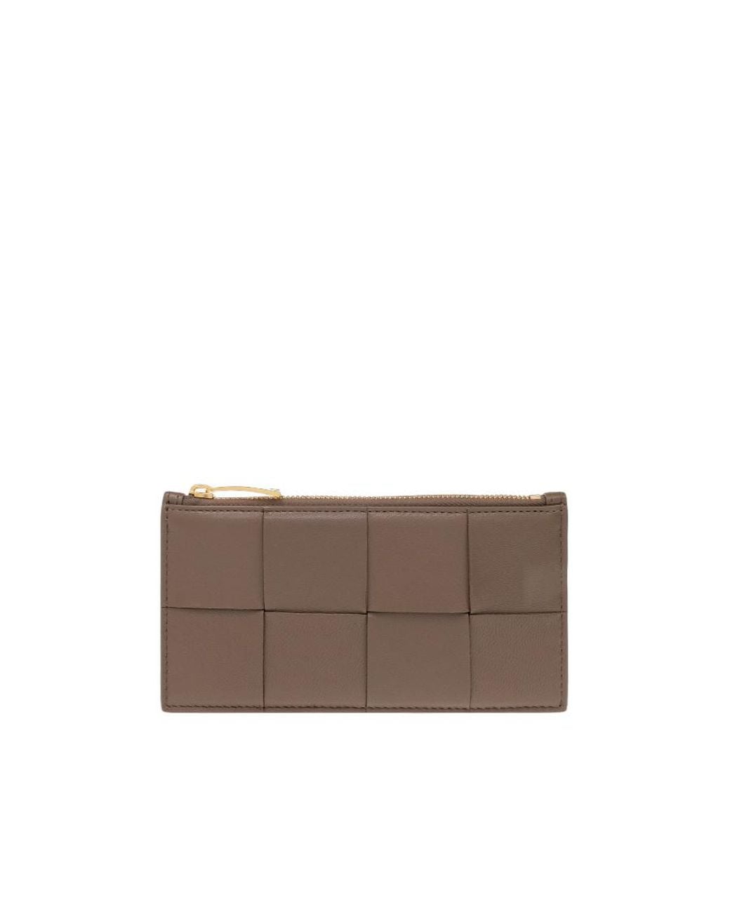 Bottega Veneta Brown Intreccio Zipped Wallet