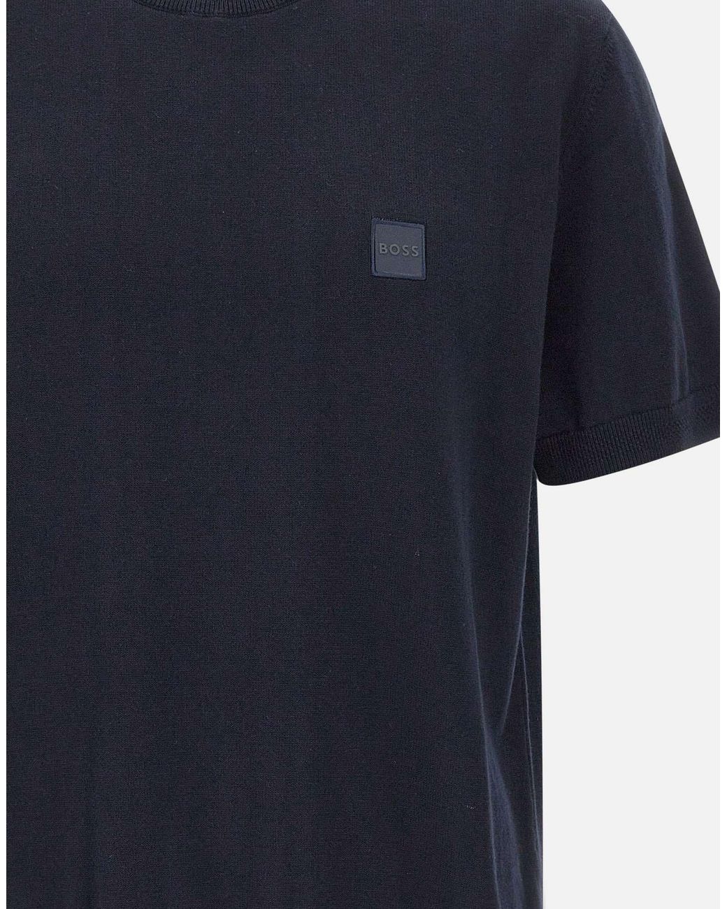 Boss Blue Kanacho Short-Sleeve Sweater for men