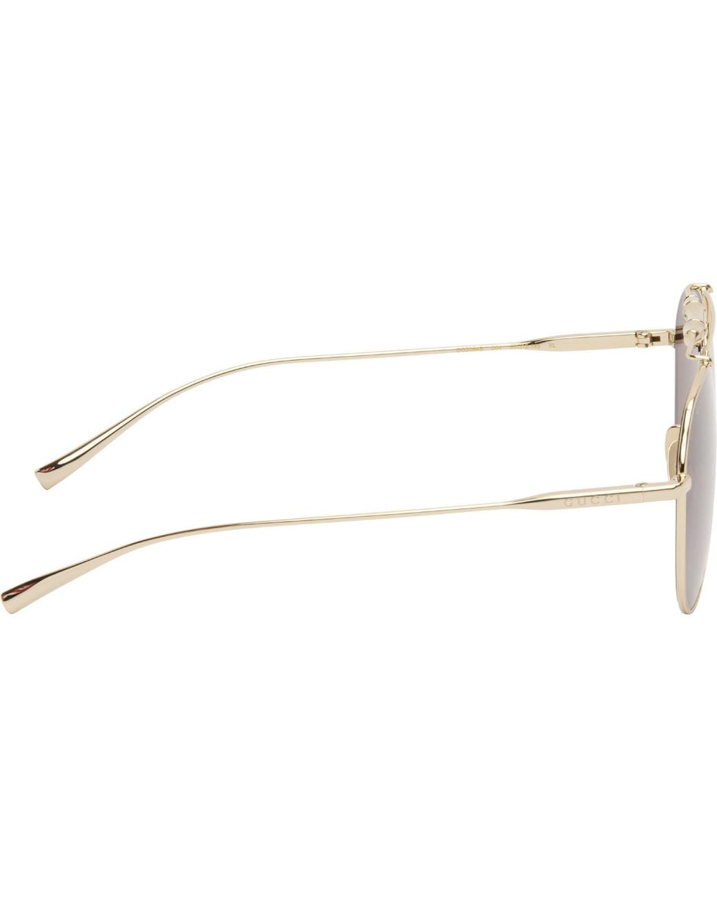 Gucci Brown Eyewear Aviator Frame Sunglasses for men