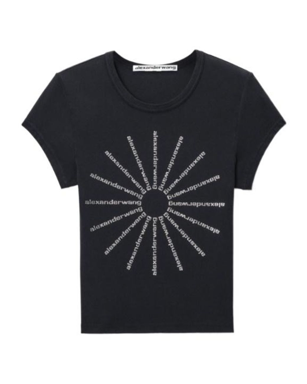 Alexander Wang Black Logo Detailed Crewneck T-Shirt