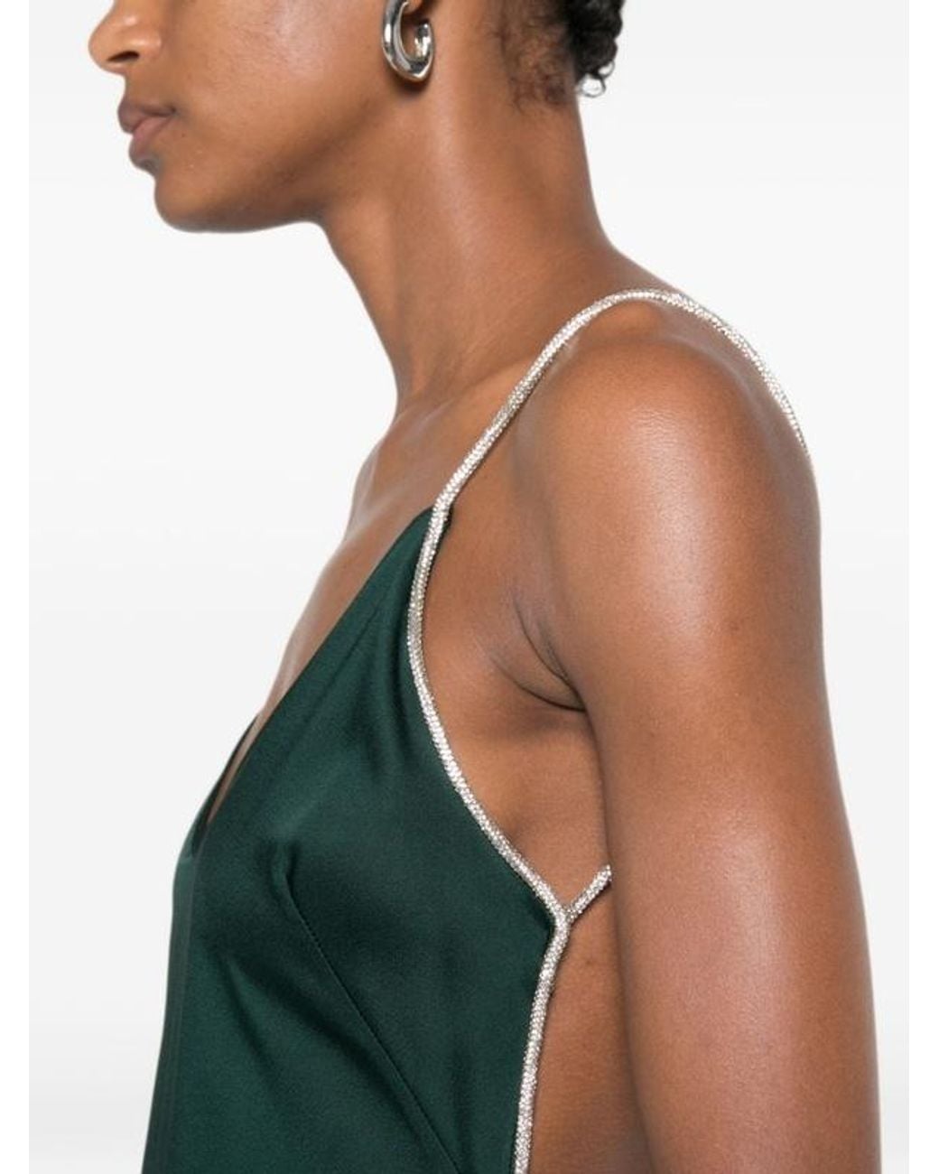 Tom Ford Green Crystal-Embellished Backless Gown
