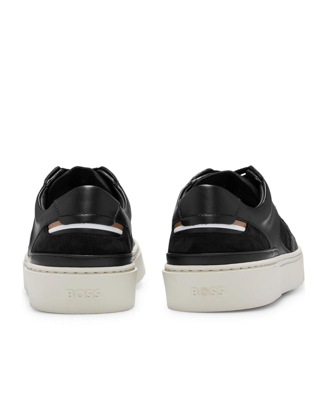 Boss Black Leather Casual Sneakers for men