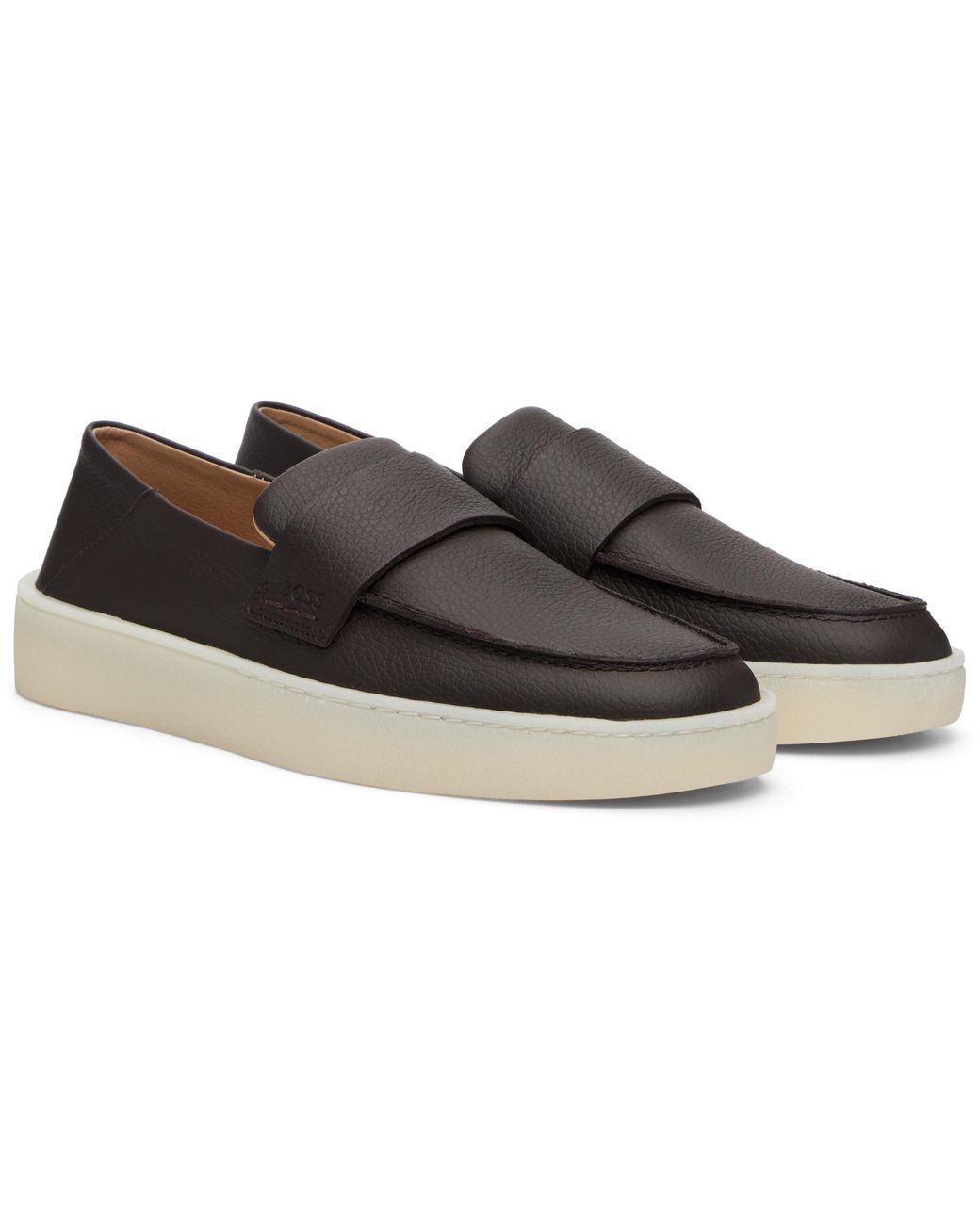 Boss Black Round-Toe Loafers for men