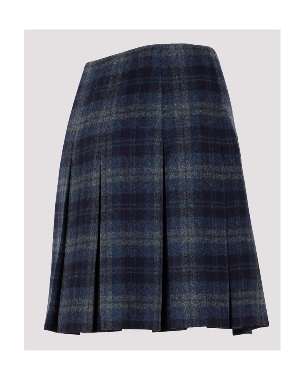 Fabiana Filippi Blue Plaid Skirt