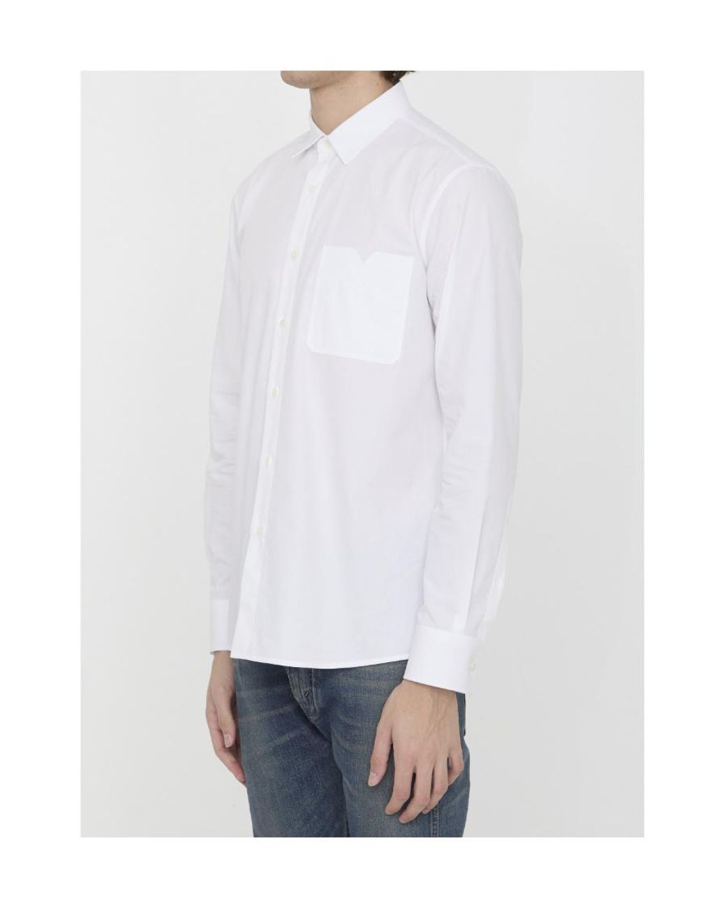 Valentino White Buttoned Long-Sleeved Shirt for men