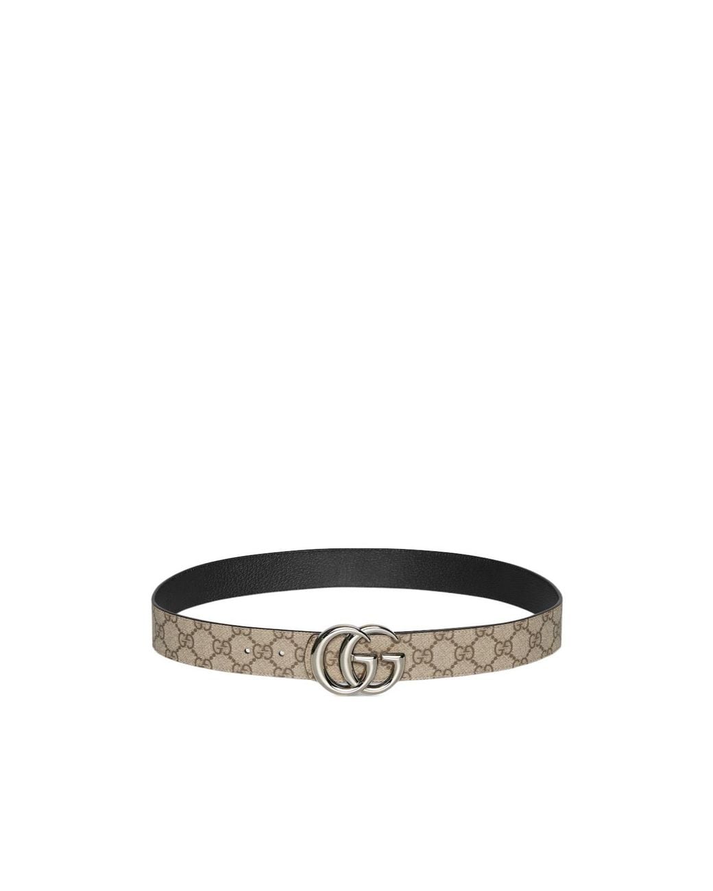 Gucci White Reversible Gg Marmont Belt for men