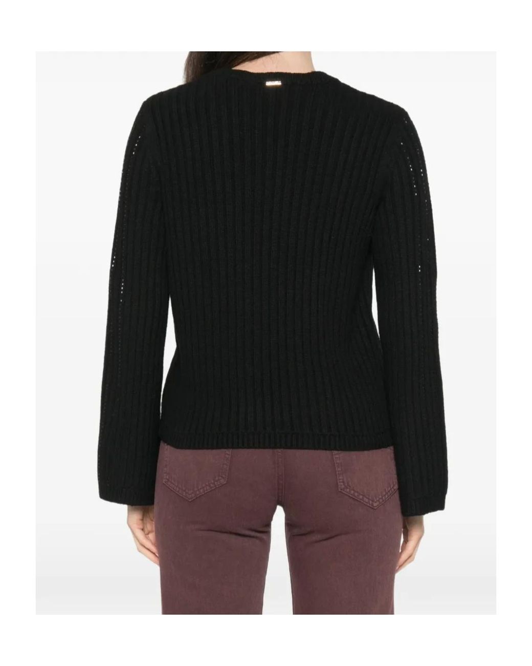 Twinset Blue Rhinestone Knit Knitted Sweater