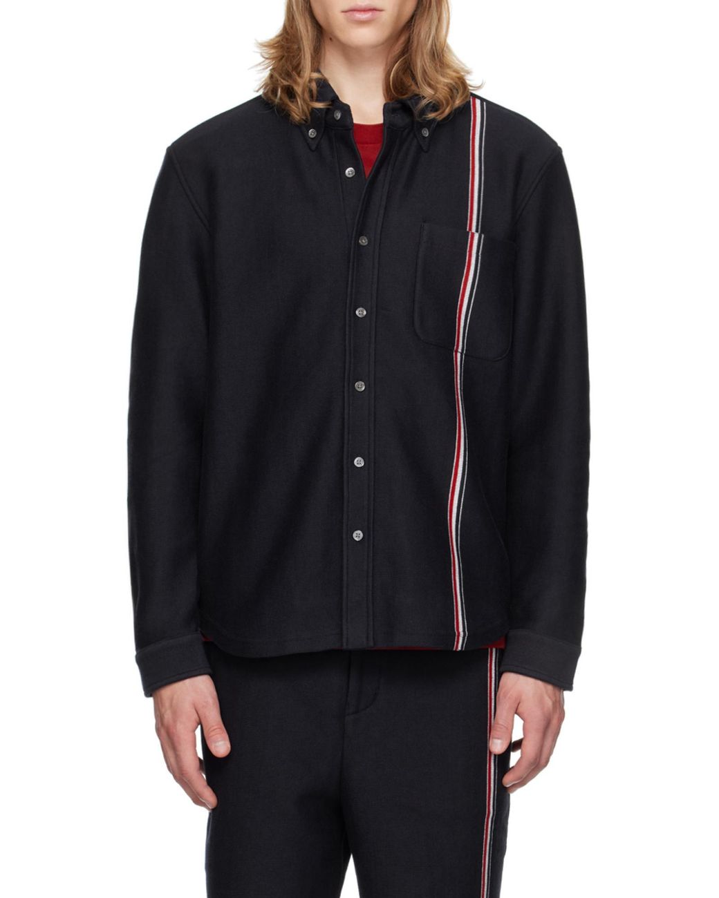 Thom Browne Blue Buttoned Jacket for men