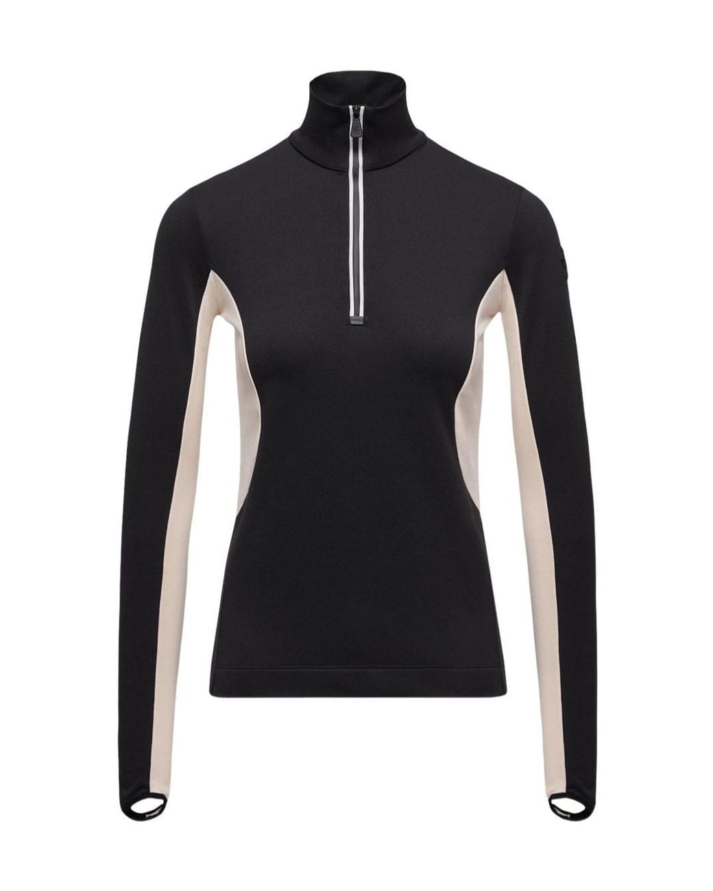 Moncler Black Grenoble Panelled Zip Performance Top