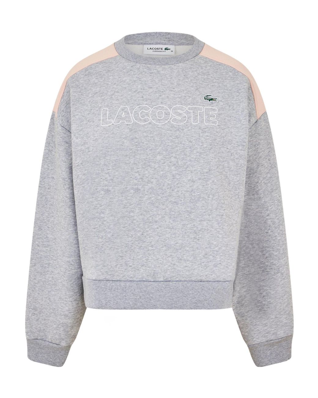 Lacoste Gray Cropped Crewneck Sweatshirt