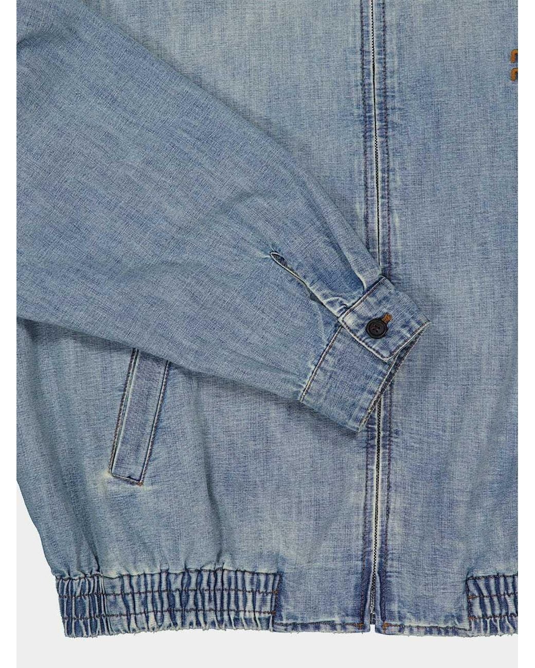 Miu Miu Blue Logo-Detailed Zipped Denim Jacket