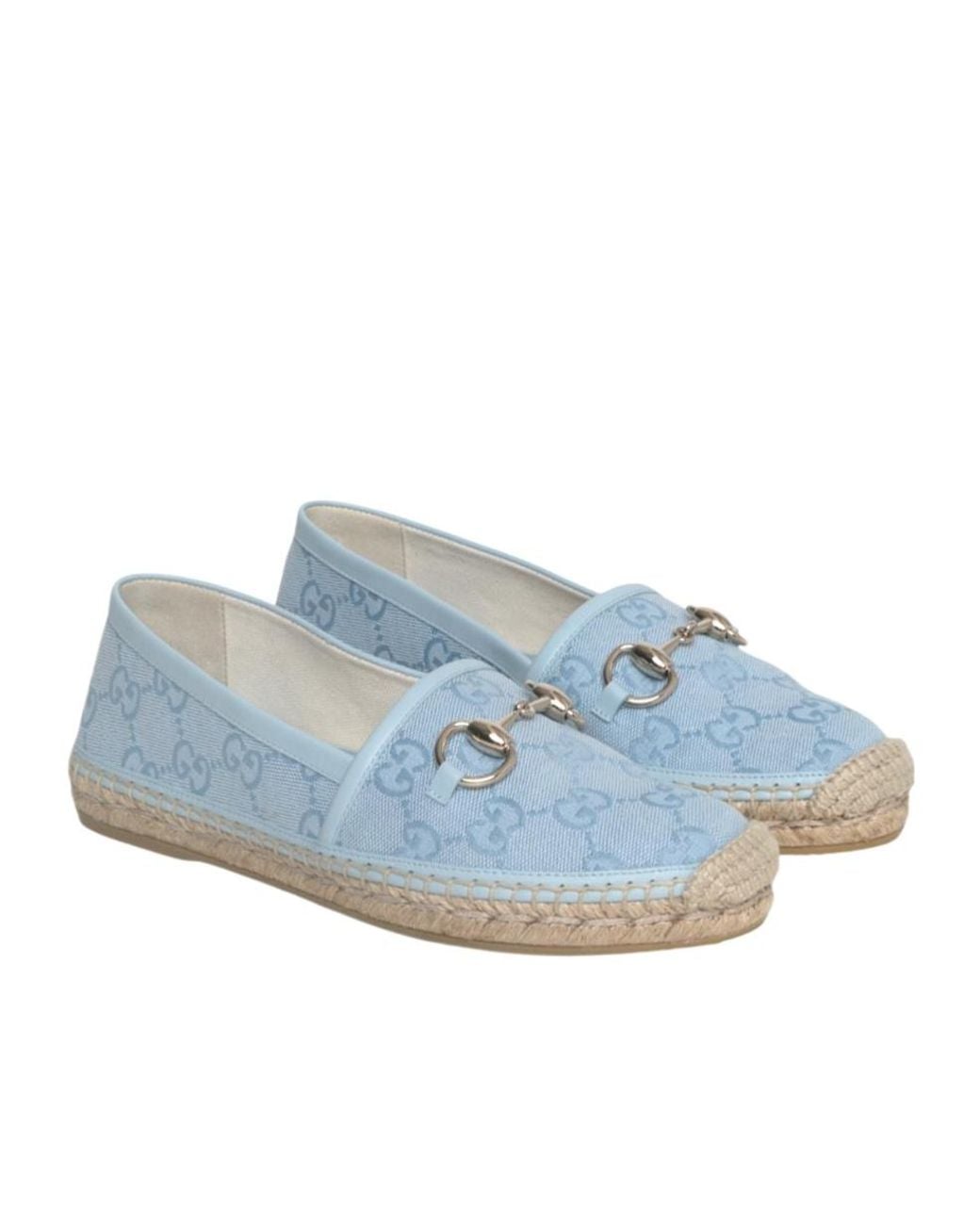 Gucci Blue With Horsebit Espadrilles