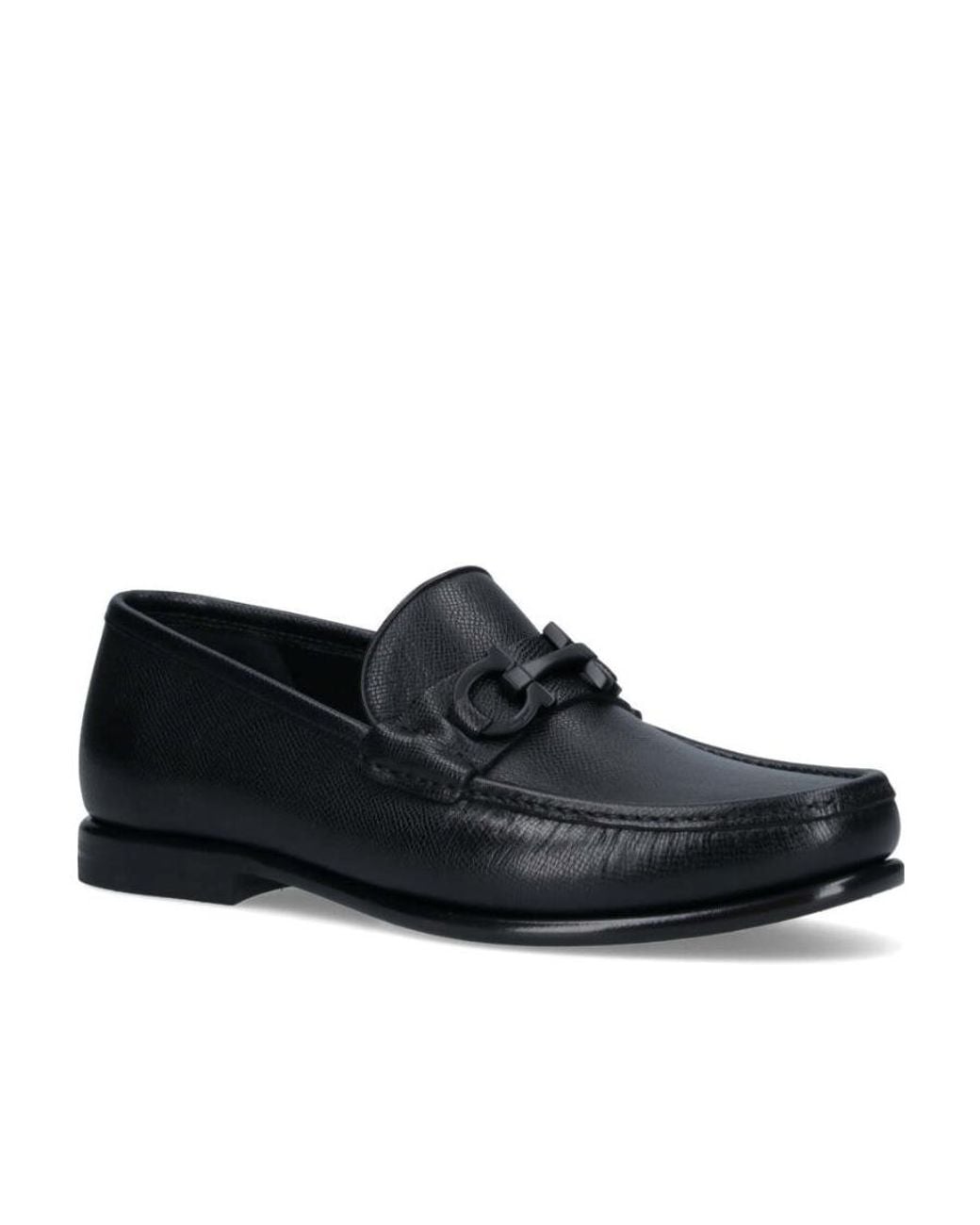 Ferragamo Black Round-Toe Slip-On Loafers for men