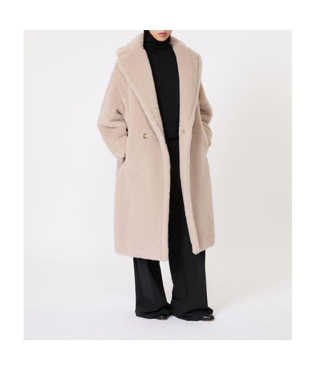 Max Mara Natural Teddy Bear Icon Oversized Coat