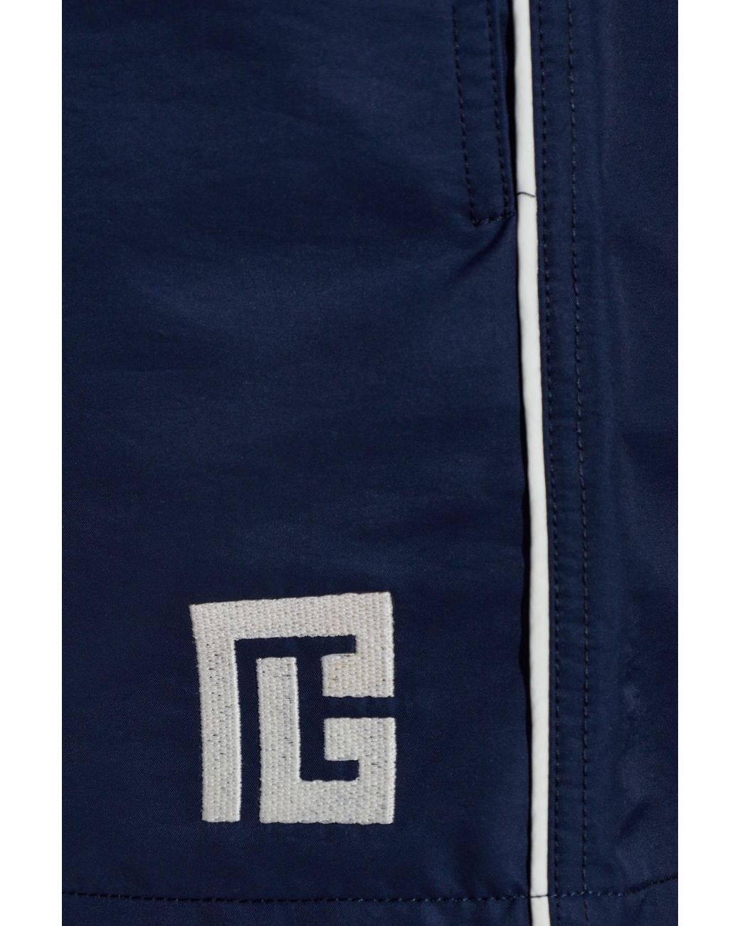Balmain Blue Logo Trim Swim Shorts for men