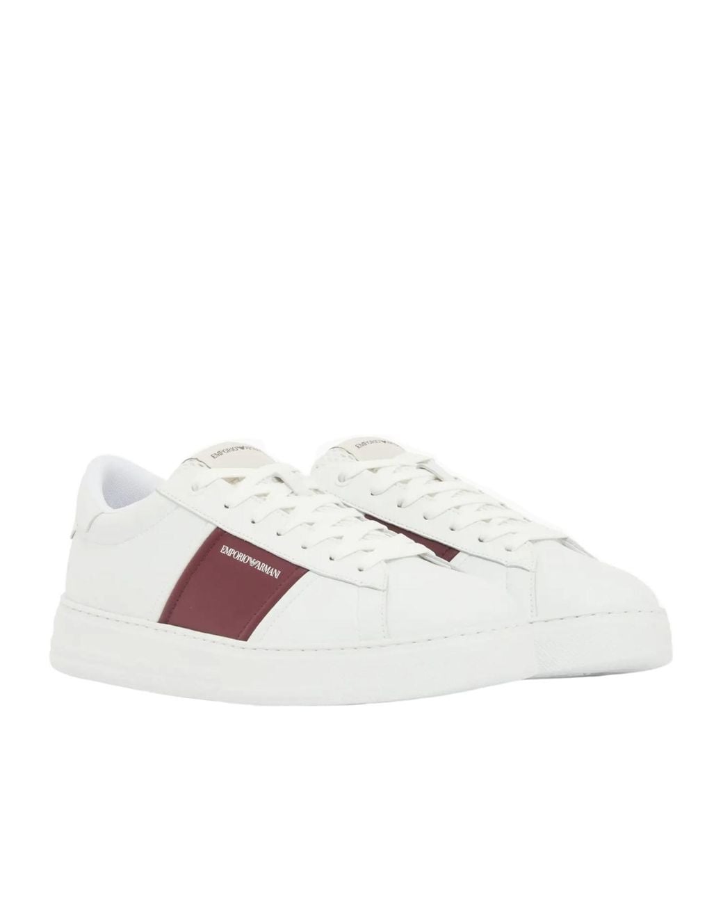 Emporio Armani White Lace-Up Sneakers for men