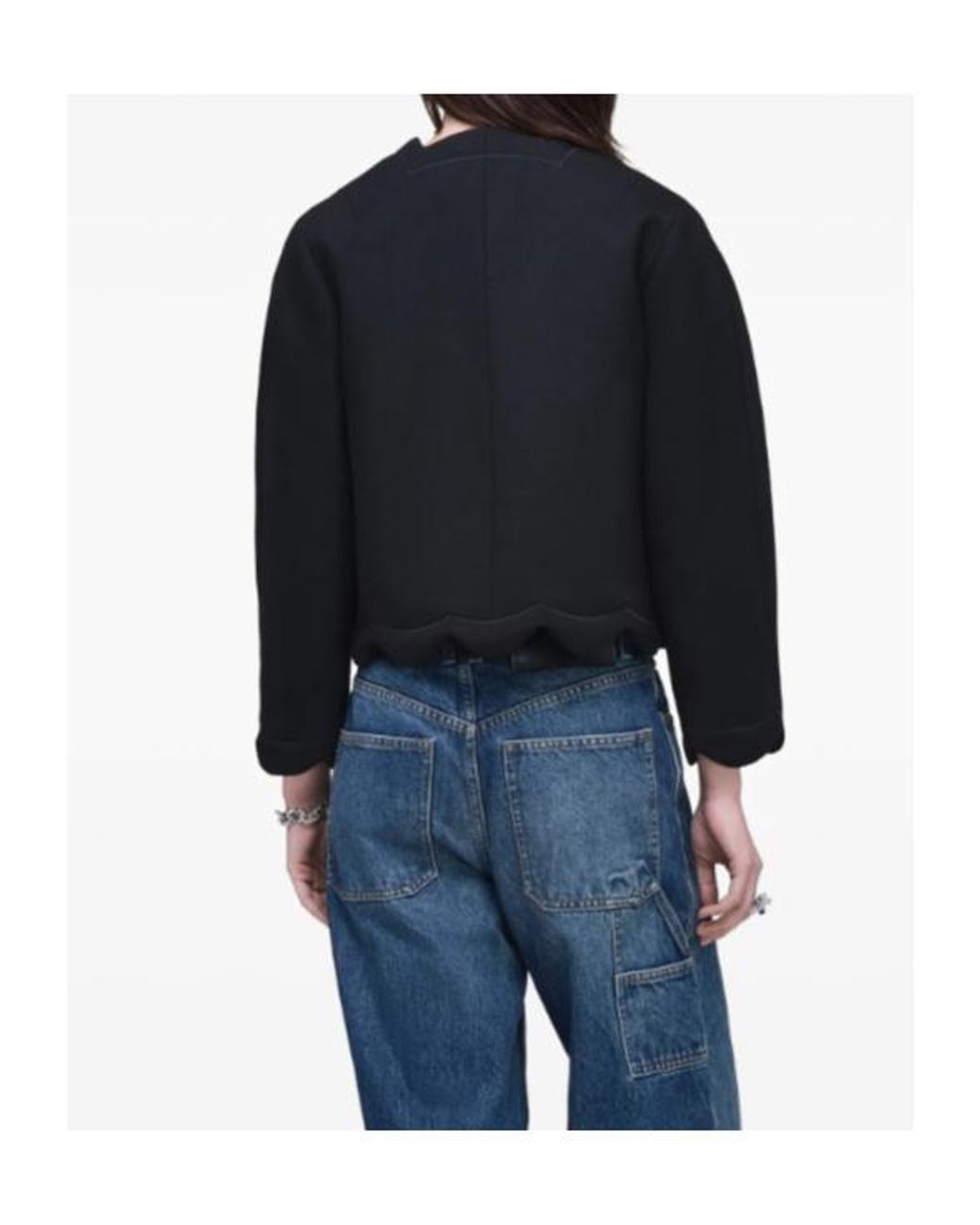 Marc Jacobs Blue Daisy Scalloped Cropped Jacket