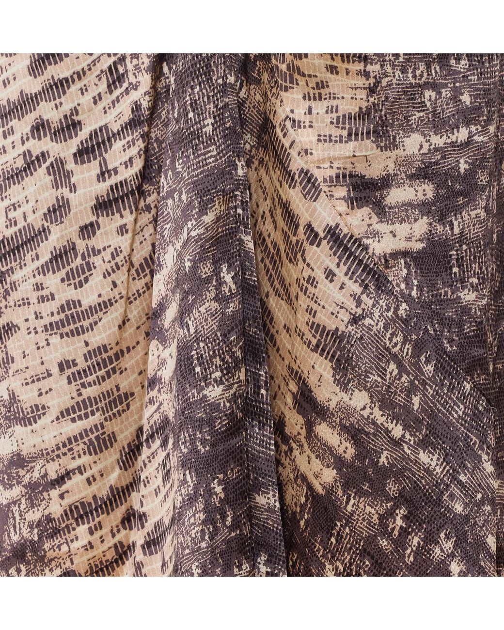 Isabel Marant Brown Printed Silk-Crepe Midi Skirt