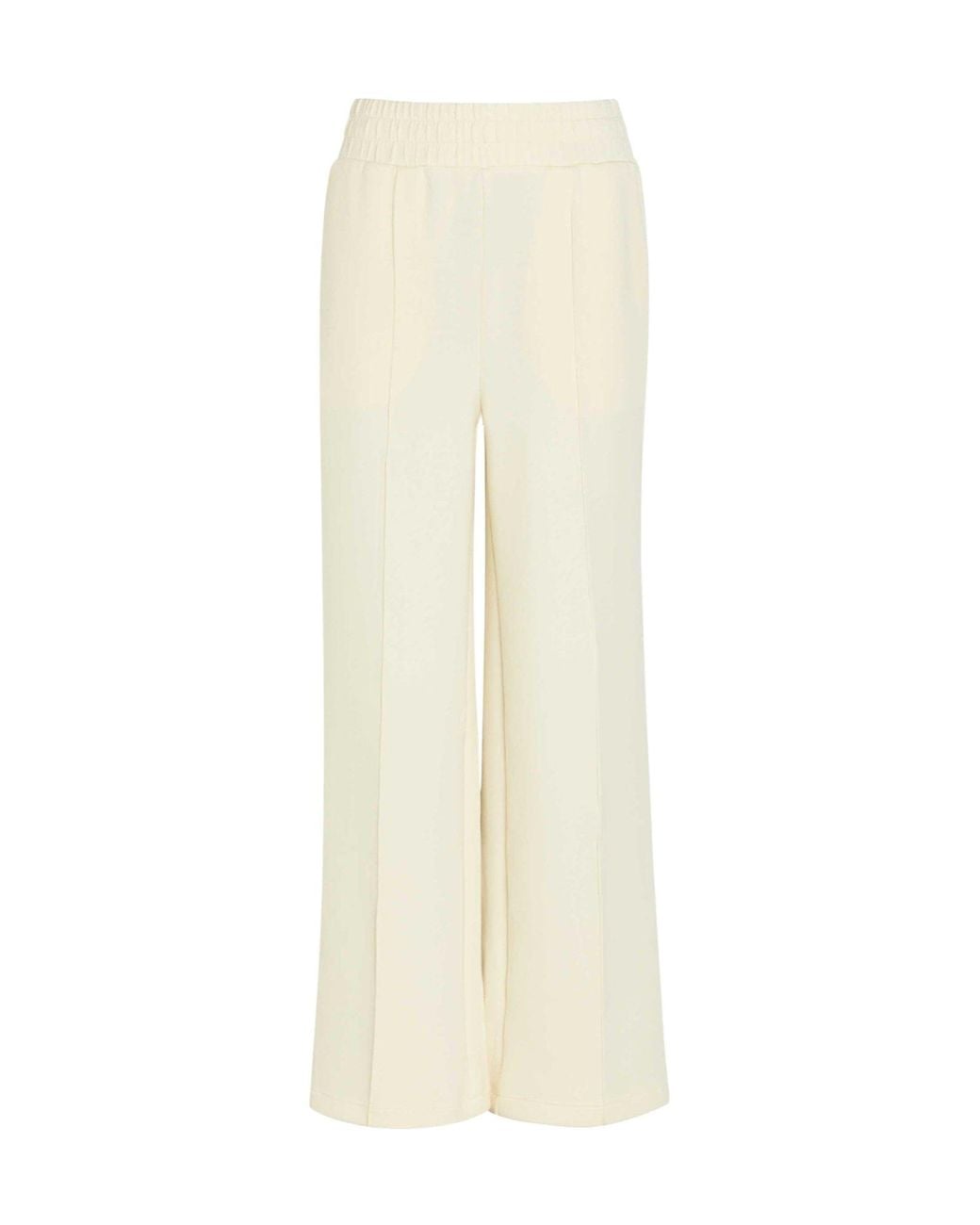 Varley White High-Waisted Wide-Leg Trousers