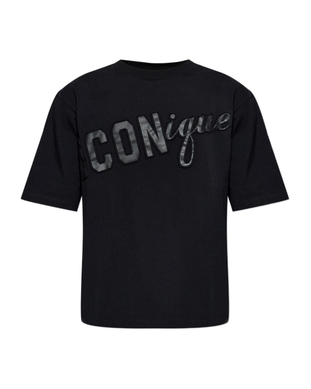 DSquared² Black Logo Patch Crewneck T-Shirt for men