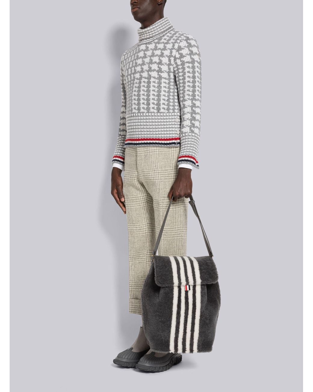 Thom Browne Black 4-Bar Stripe Backpack for men