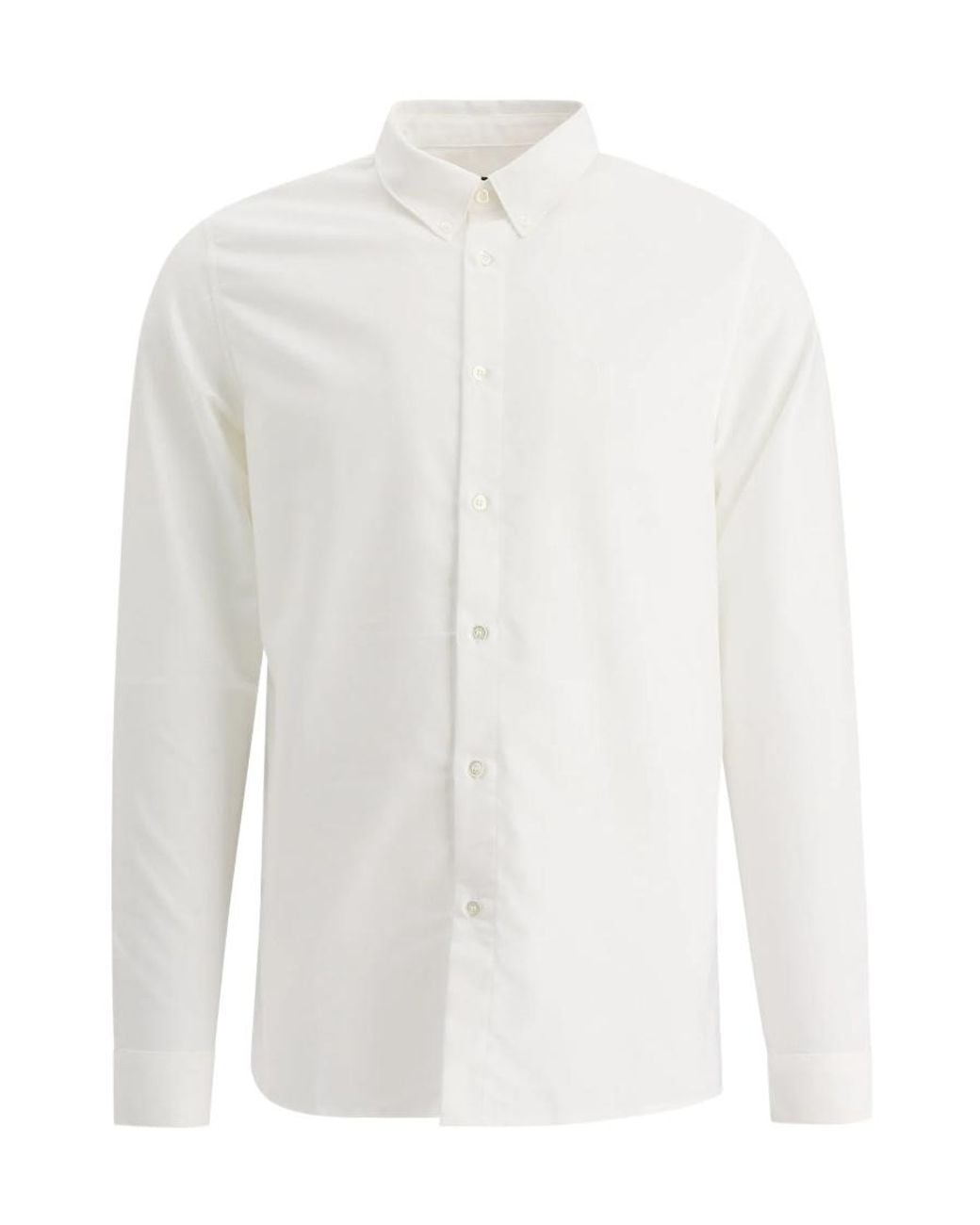 A.P.C. White Buttoned Long-Sleeved Shirt for men