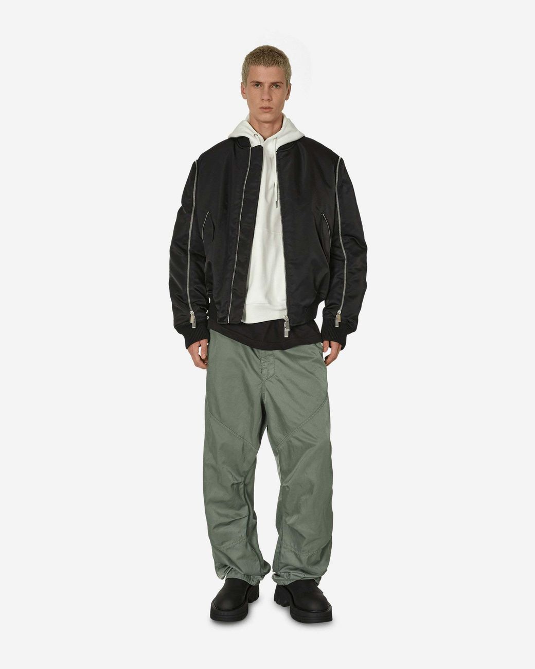 Off-White c/o Virgil Abloh Black Zip-Up Long-Sleeved Jacket for men