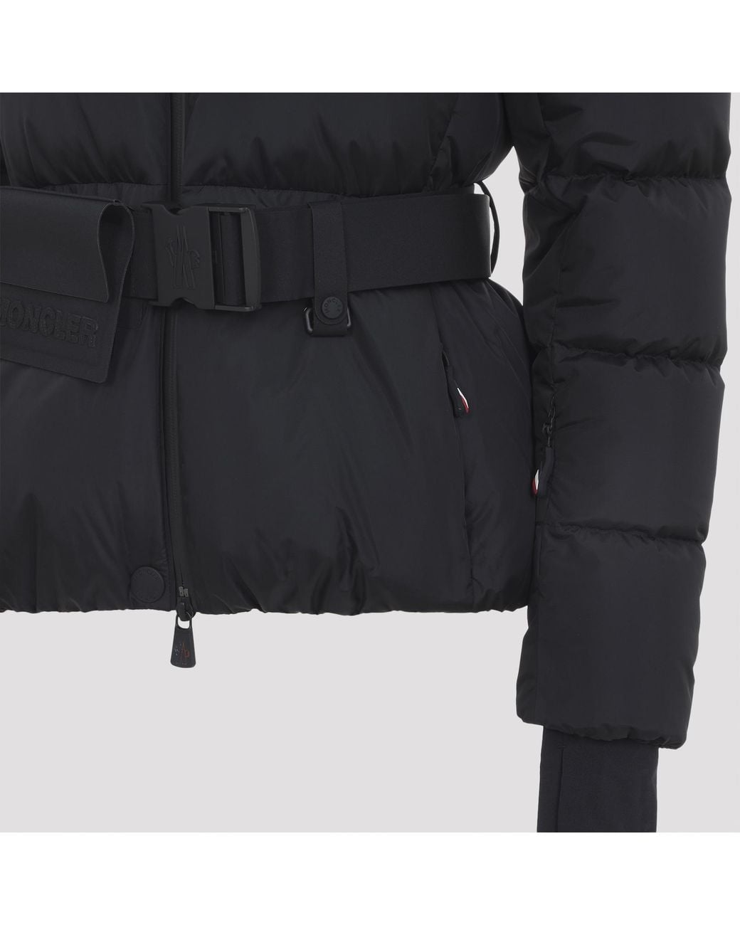 Moncler Black Grenoble Belted Hooded Down Jacket