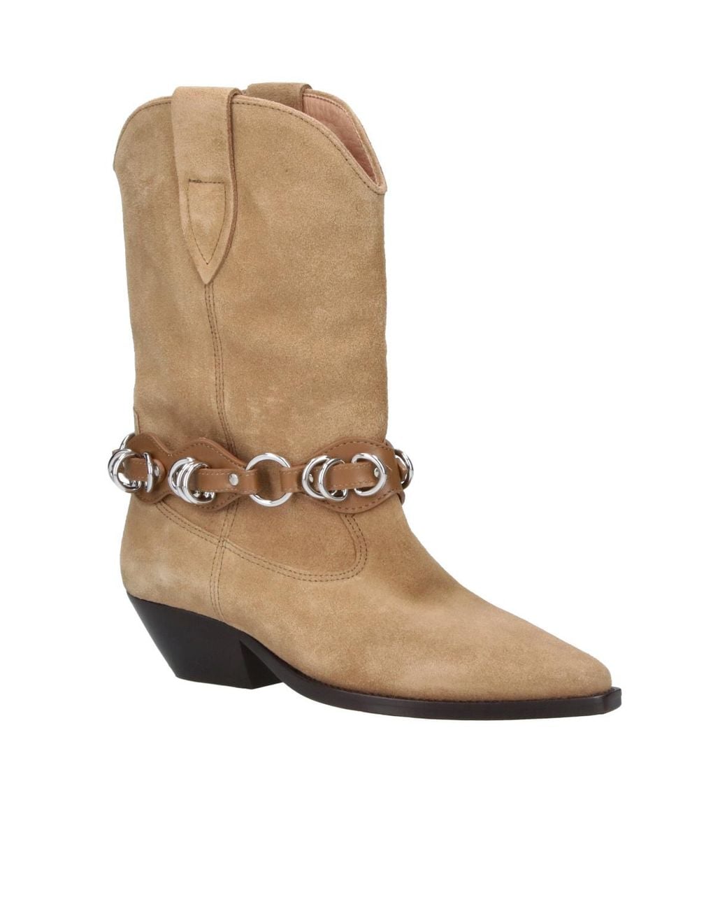 Isabel Marant Natural Ring-Detailed Slip-On Boots