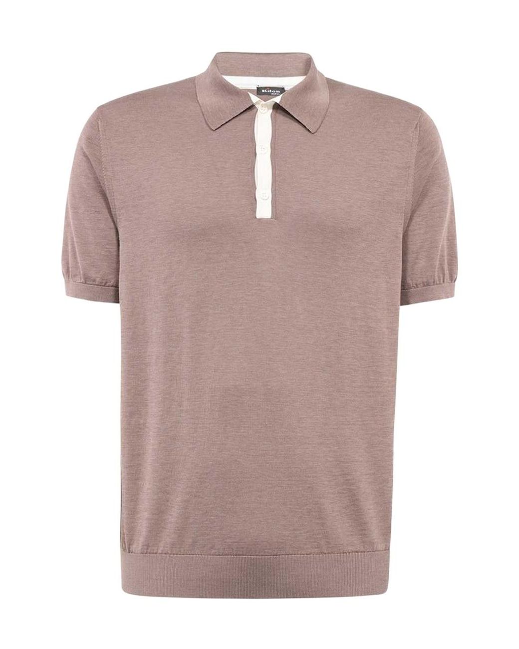 Kiton Pink Short-Sleeved Polo Shirt for men
