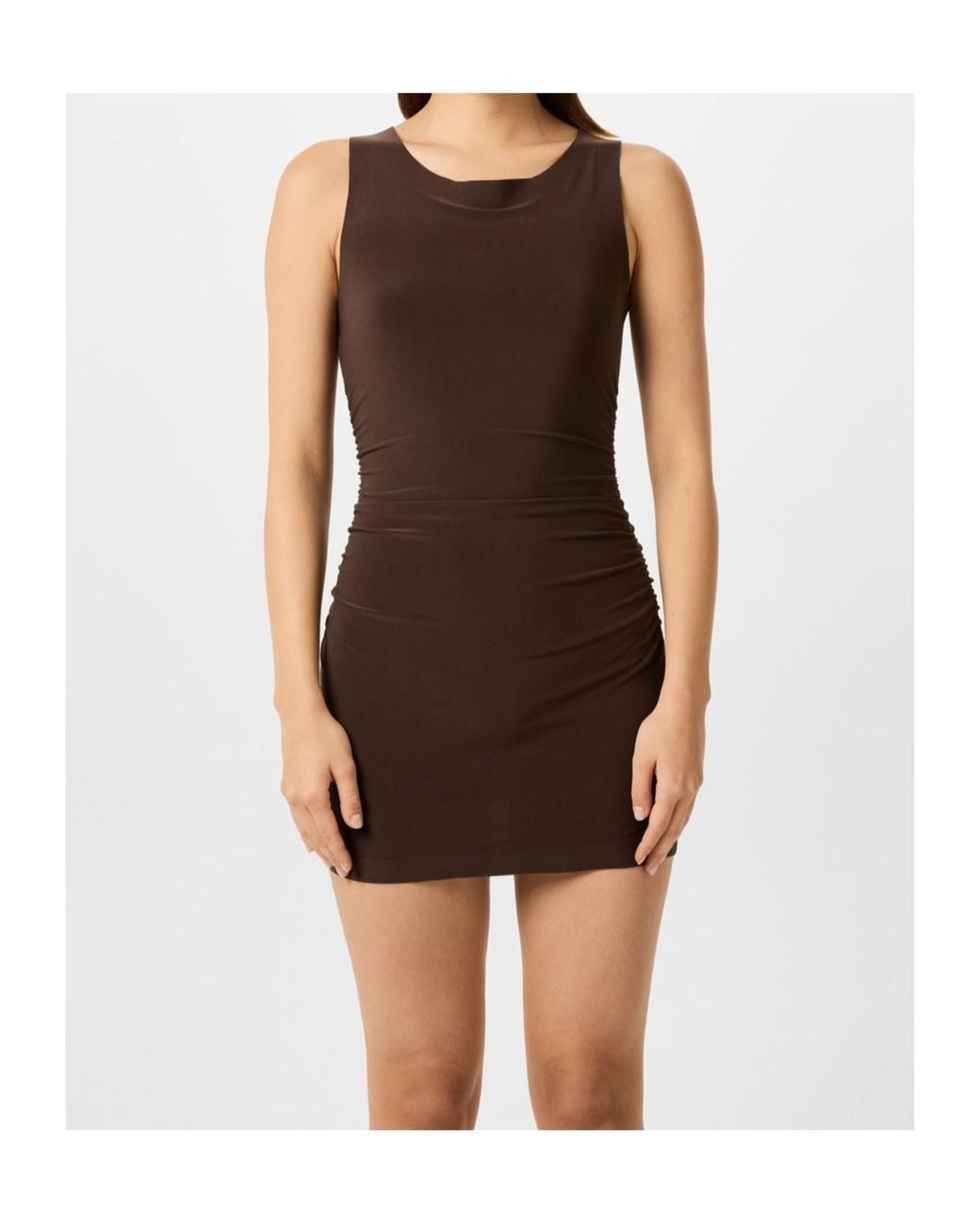 Norma Kamali Brown Pickleball Mini Dress