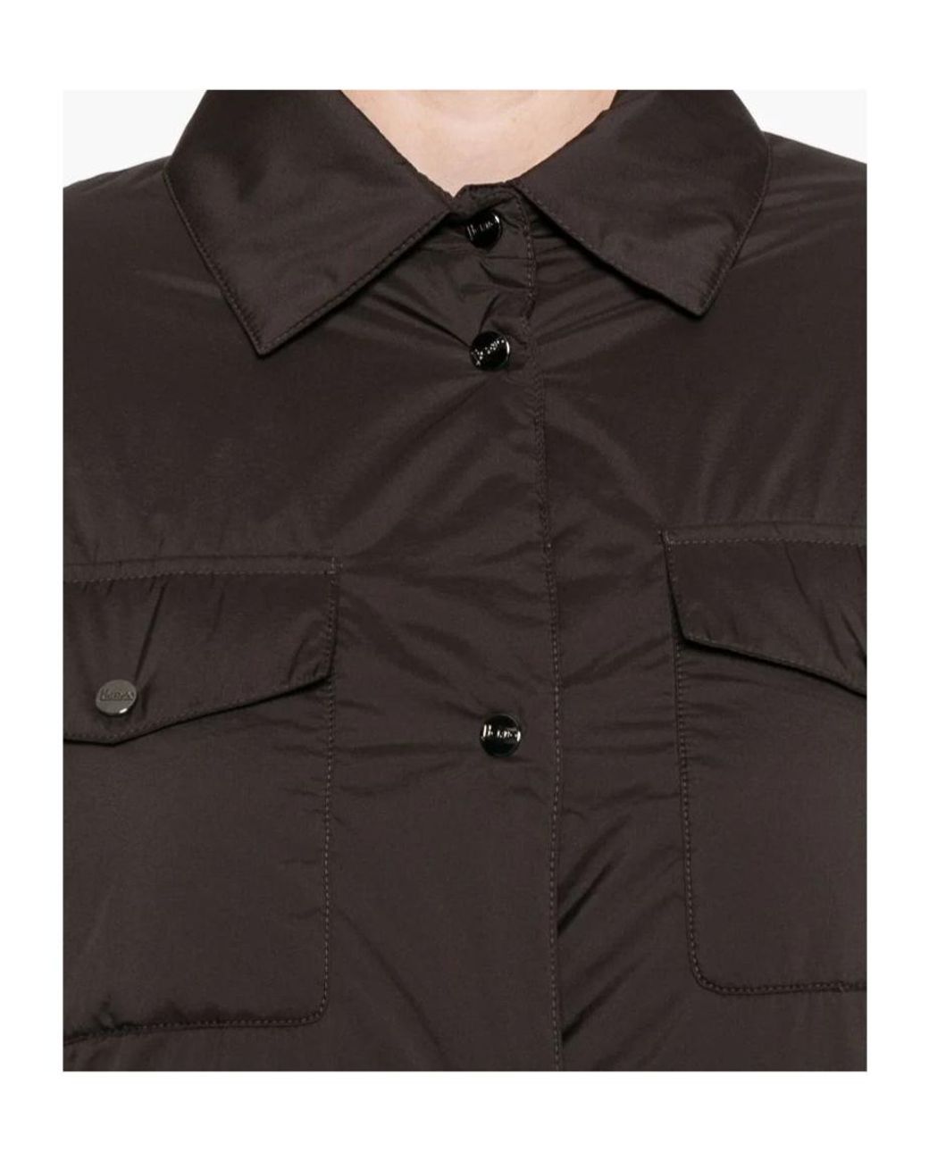Herno Black Button-Down Flap-Pocket Shirt Coat