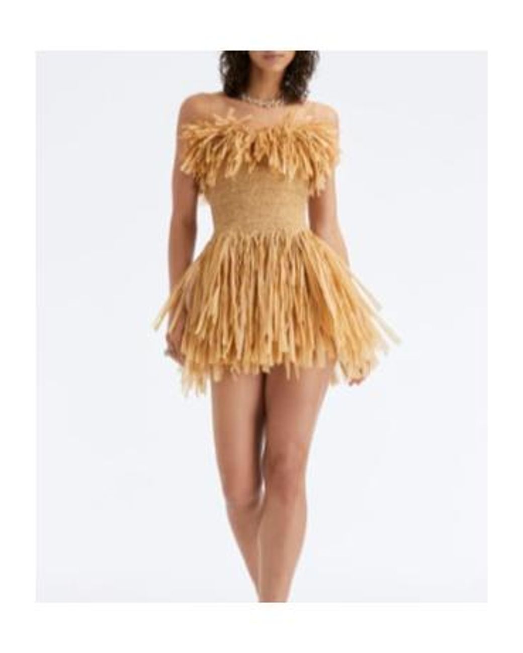 Oscar de la Renta Natural Tassel Dress