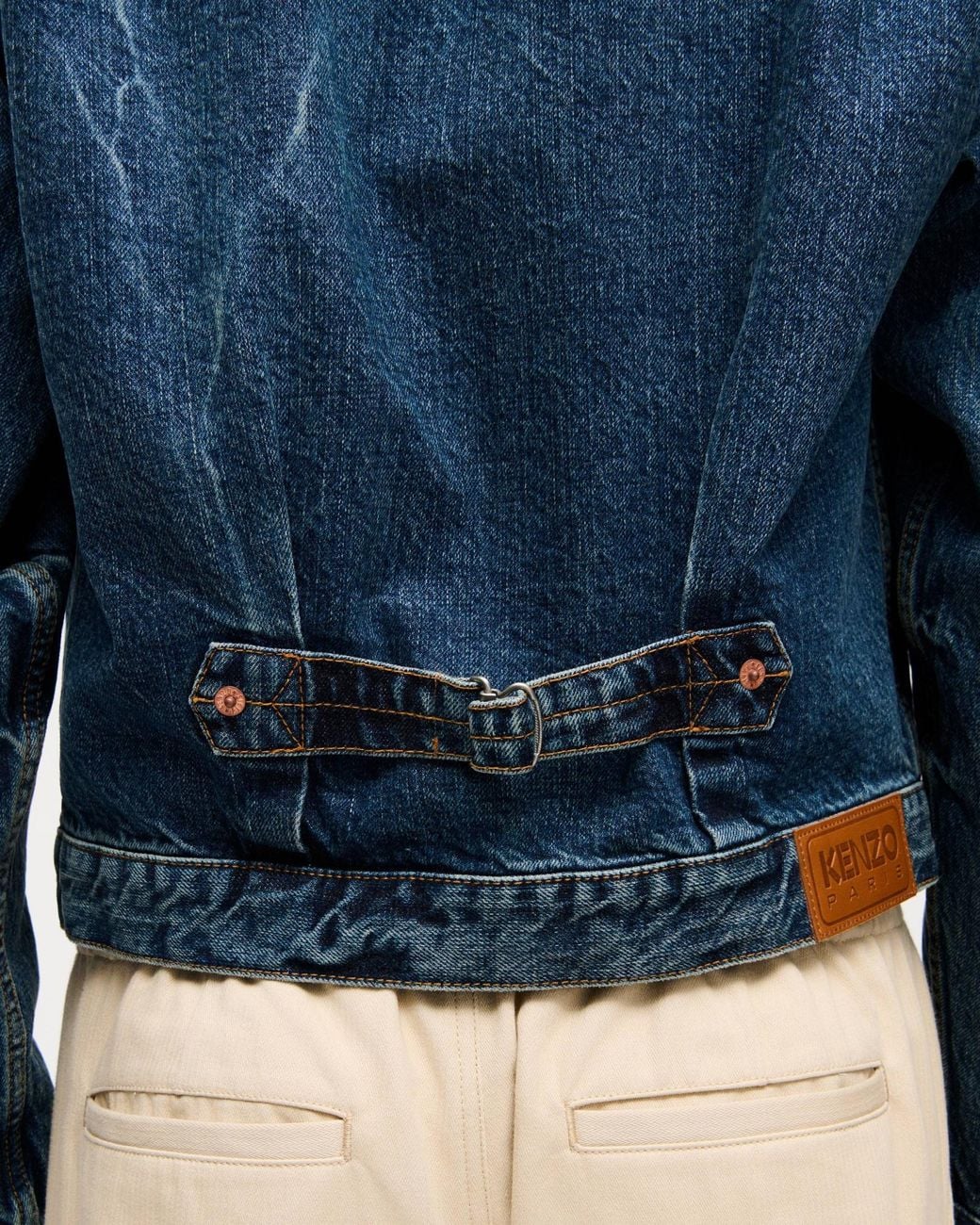KENZO Blue Wildflower' Cropped Pleated Trucker Jacket for men