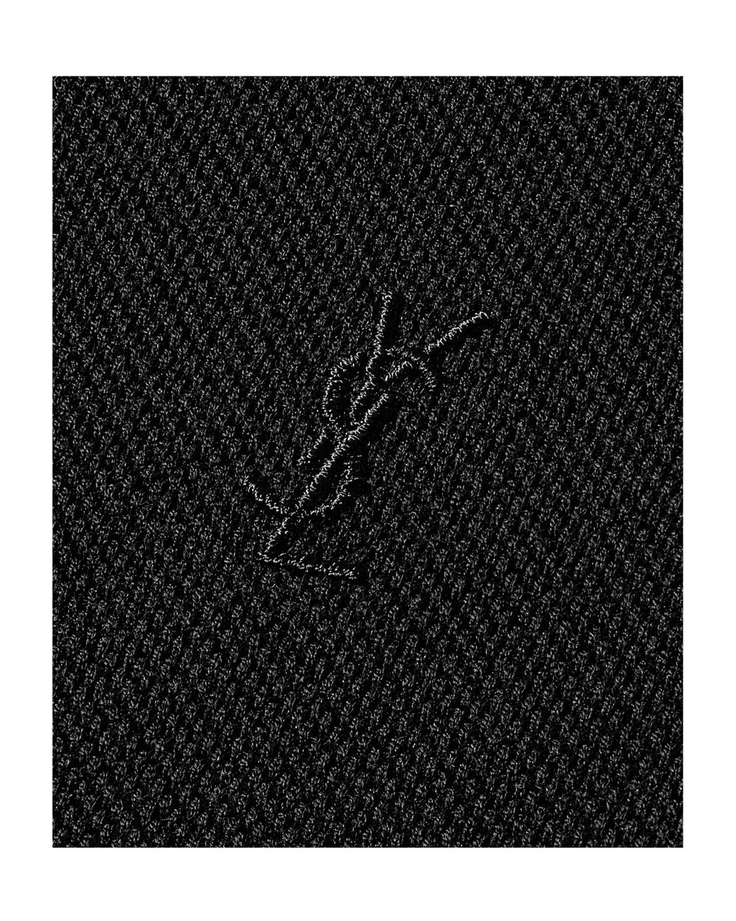Saint Laurent Black Logo Embroidered Short-Sleeved Dress
