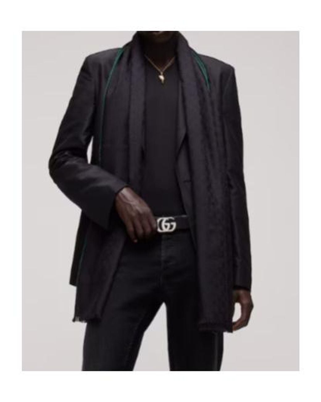 Gucci Black Gg Jacquard Stole for men